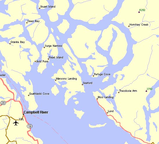 Desolation Sound close-up map